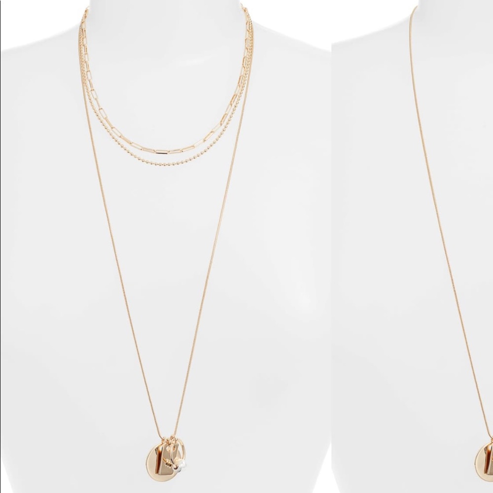 Something Navy Layered Cluster Pendant Necklace